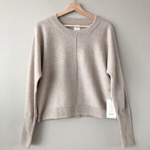 Joie 100% cashmere sweater large oatmeal knit soft crew neck